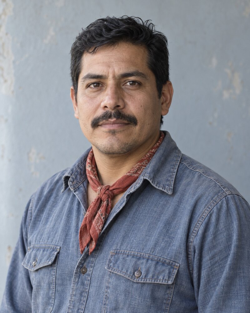 Retrato de Óscar León. Ilustración.